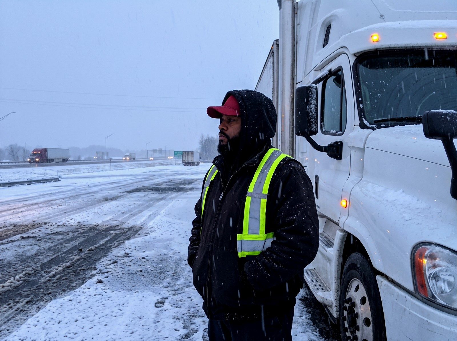 Camion dans la neige